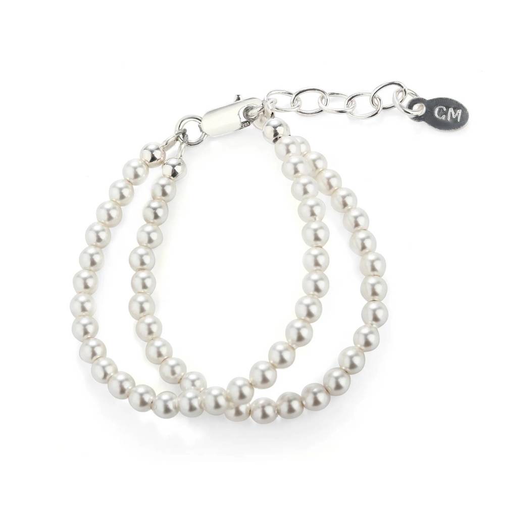 NEW CHERISHED MOMENTS elizabeth pearl and sterling silver bracelet in white fres